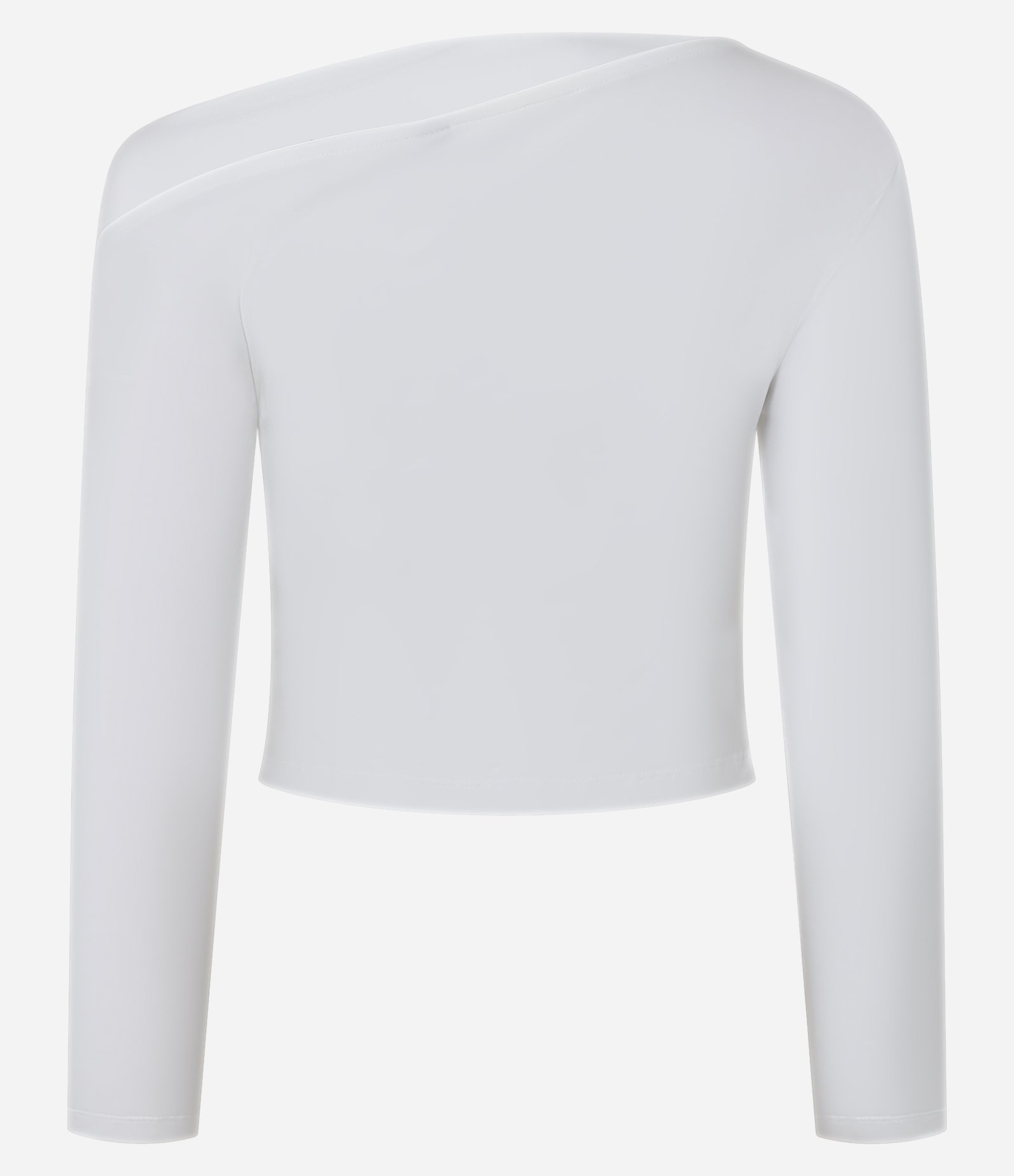 Blusa Curta com Decote Canoa e Manga Longa Branco 5