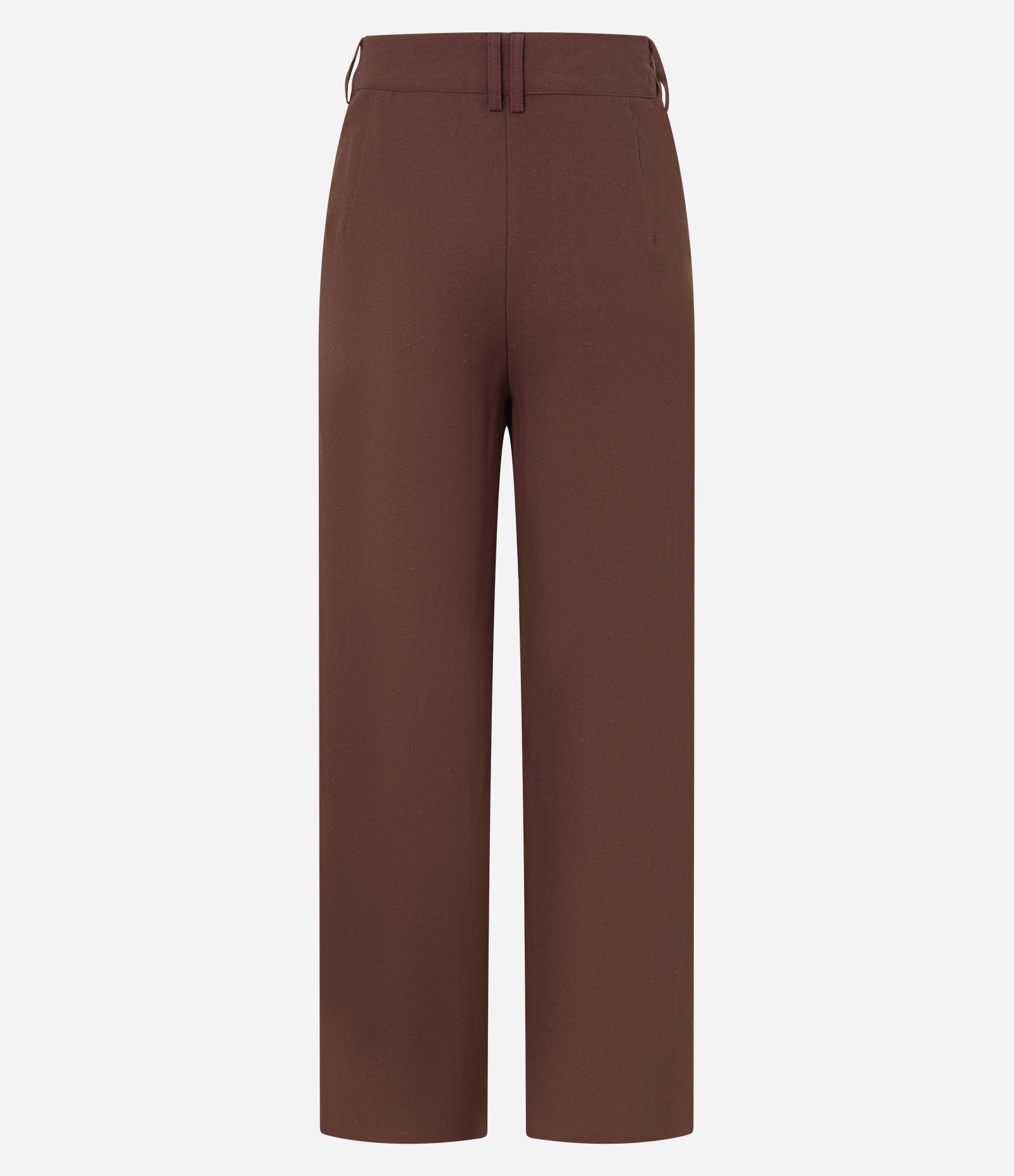 Calça Wide Leg Alfaiatada Cintura Alta em VIscolinho Marrom 9