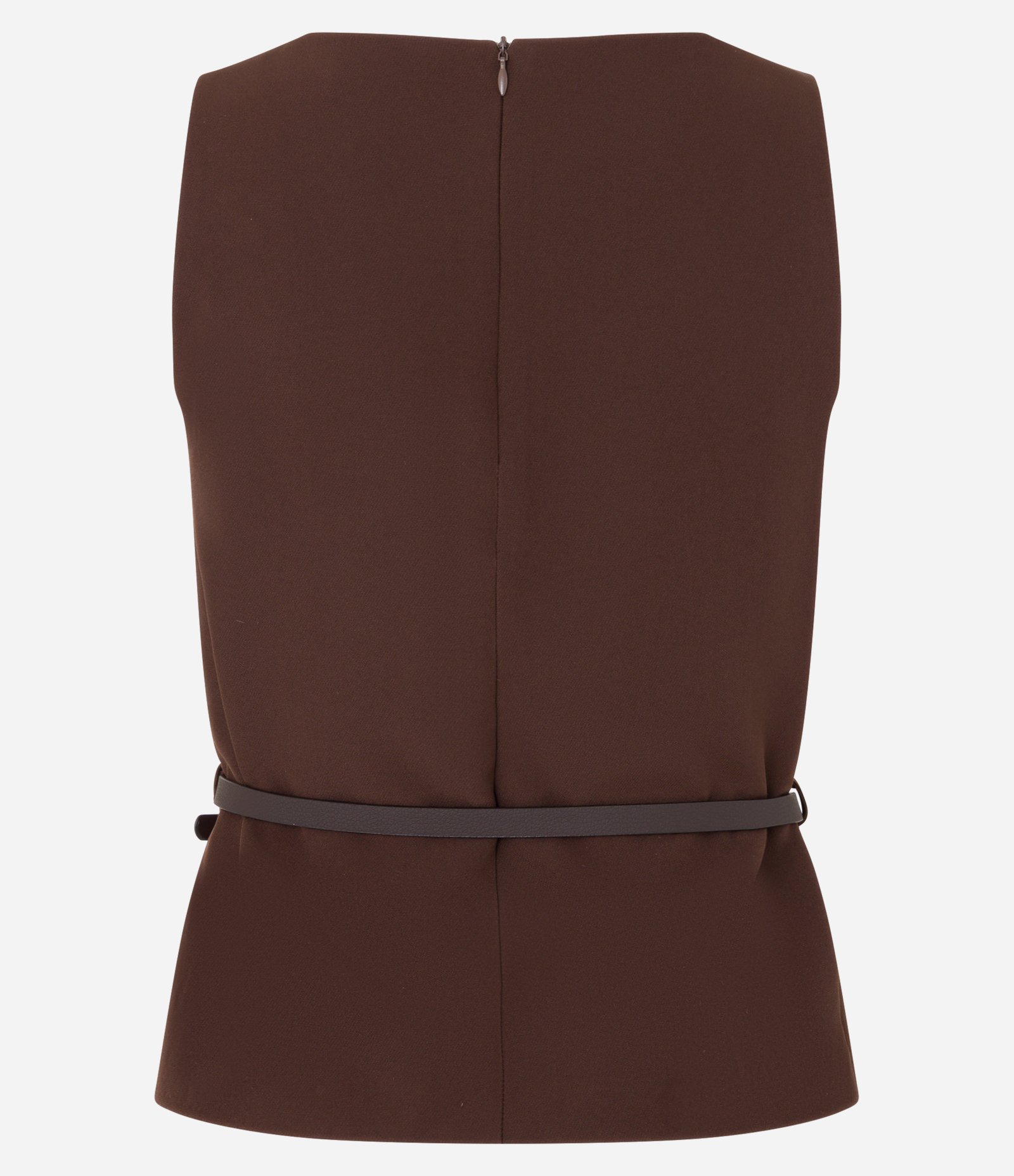 Blusa Alfaiatada com Cinto de Fivela Redonda Marrom 8