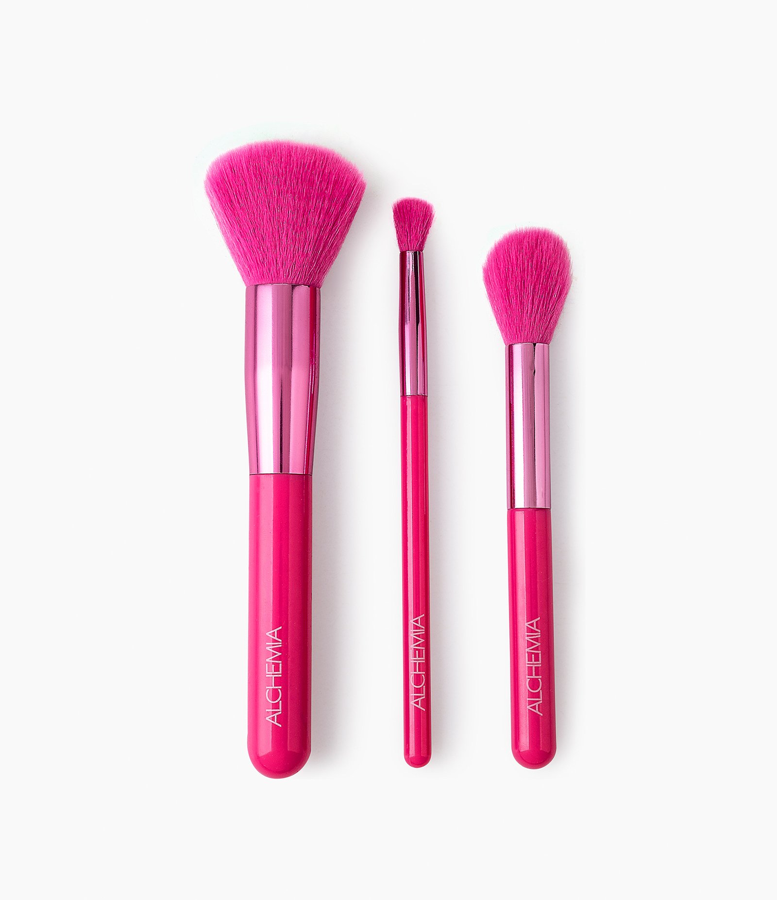 Kit 03 Pinceis de Make Linha Pink Alchemia Rosa 3