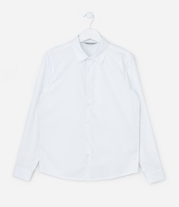 Camisa Infantil com Fibra de Bambu e Fechamento por Botões - Tam 5 a 14 Anos