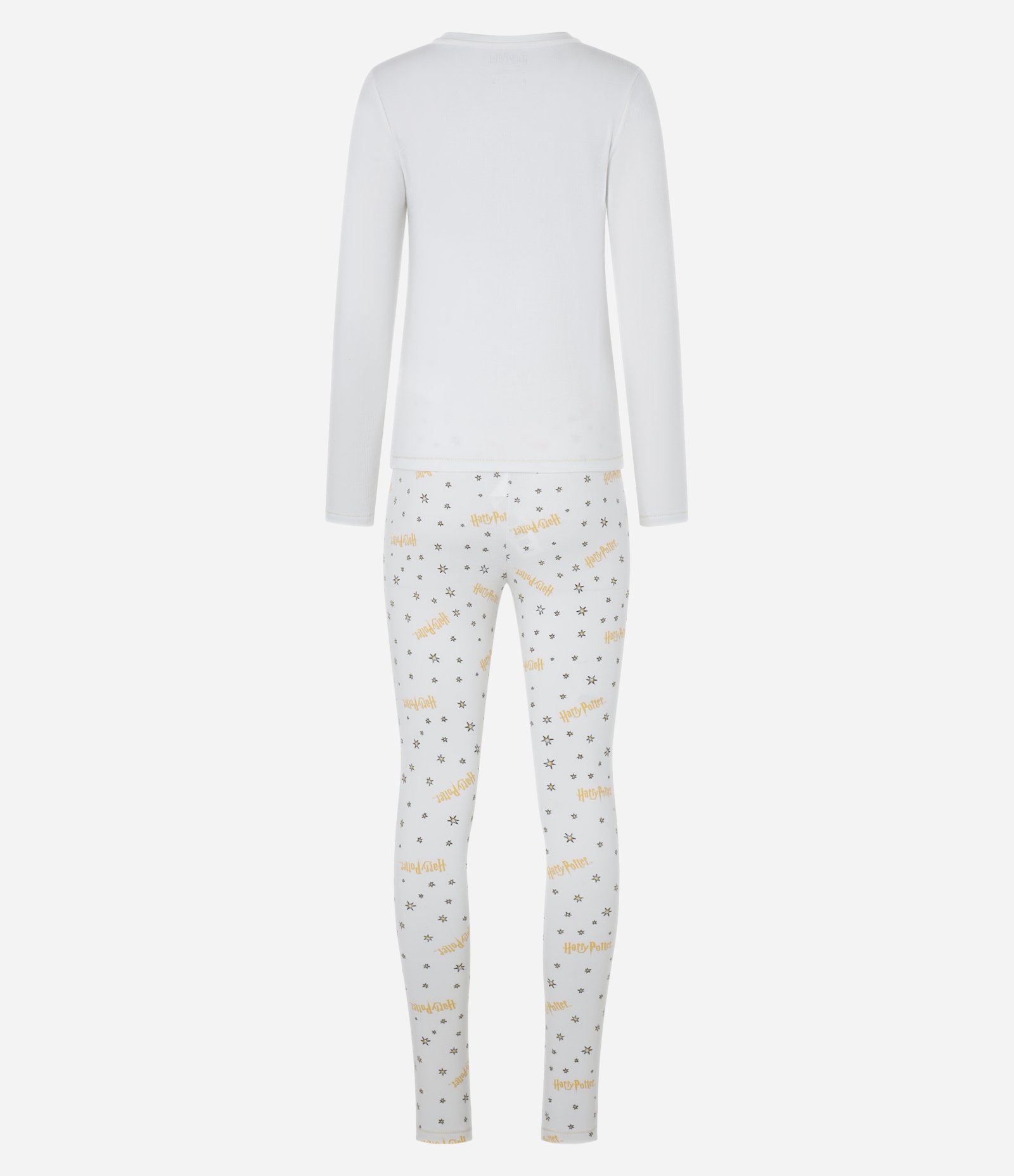 Pijama Longo em Ribana com Estampa Harry Potter Branco 6