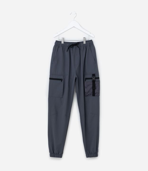 Calça Jogger Infantil com Bolso Cargo - Tam 5 a 14 Anos