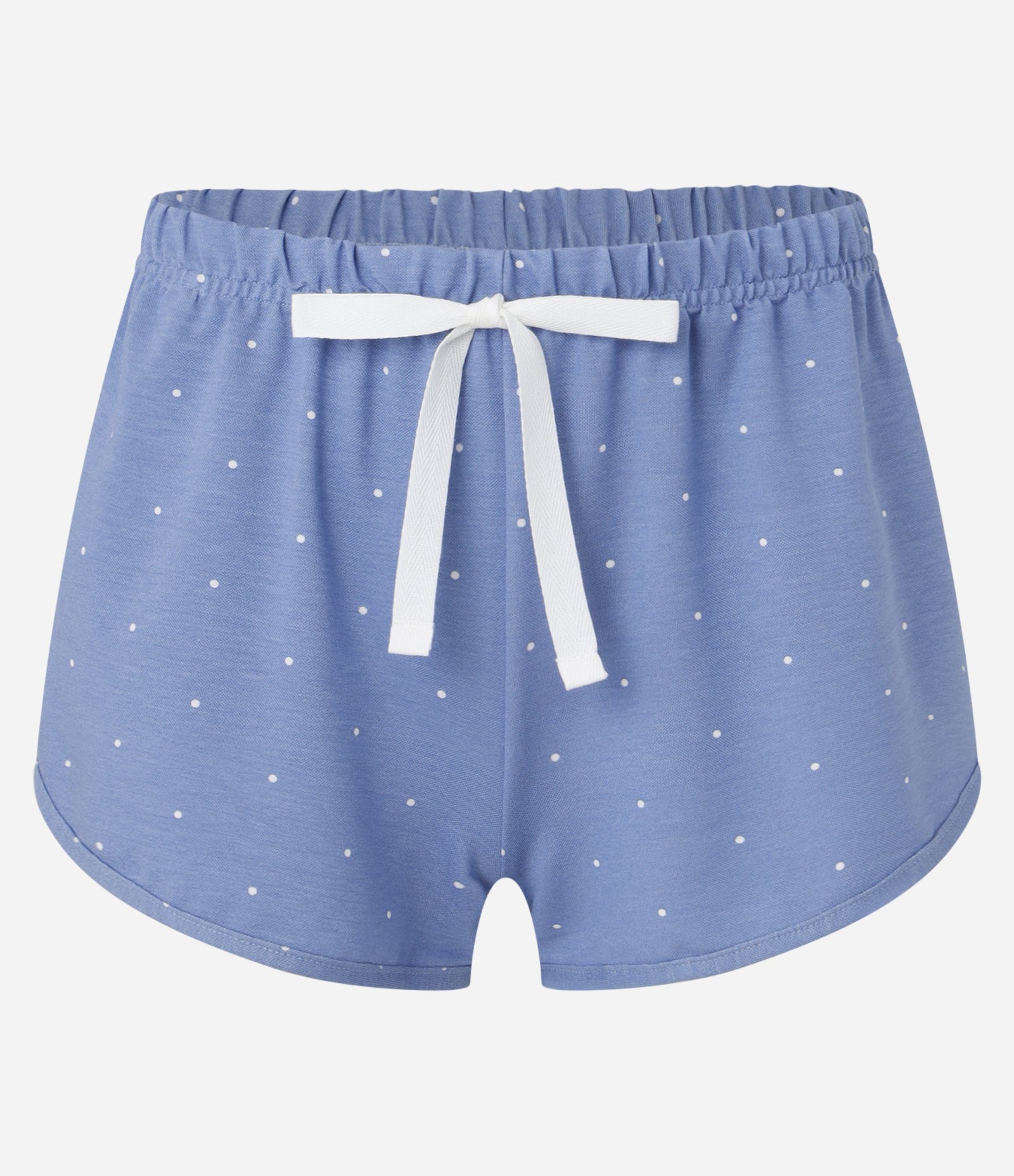 Pijama Short Doll Alcinha em Viscose com Short Poá Branco/Azul 6