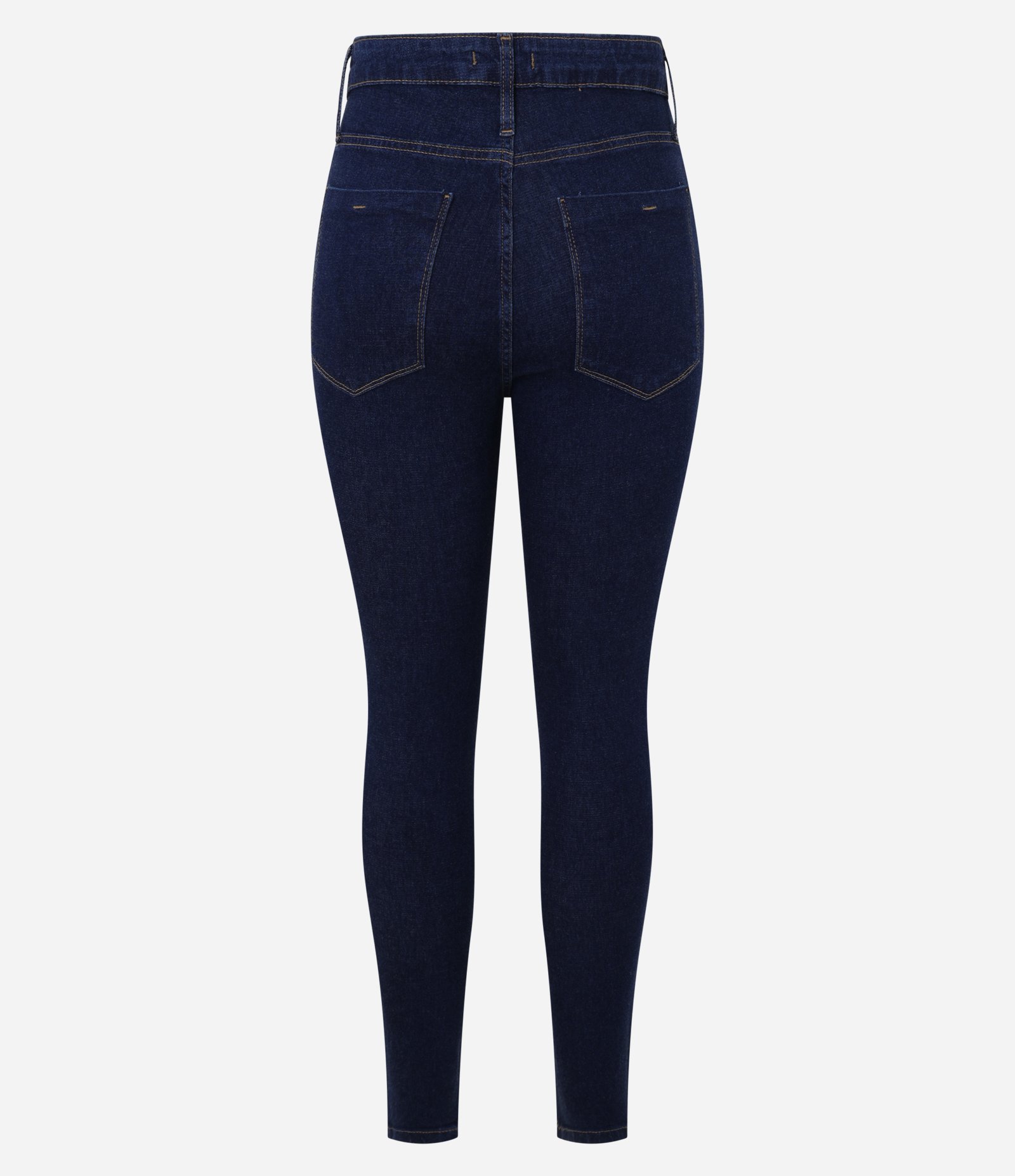 Calça Jeans Skinny com Elastano e Cintura Média Azul Escuro 6