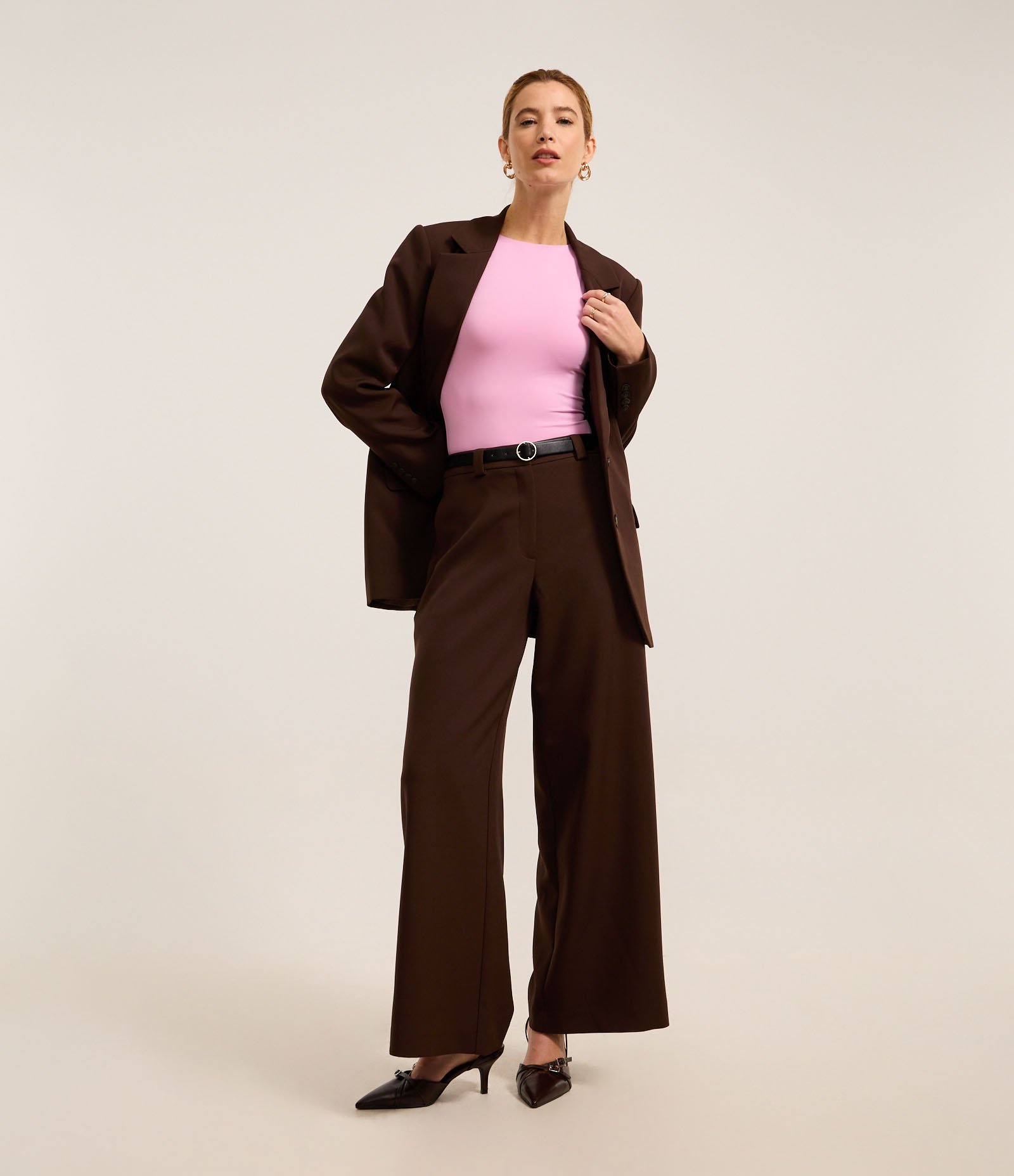 Body Básico em Poliamida com Gola Redonda Rosa 2