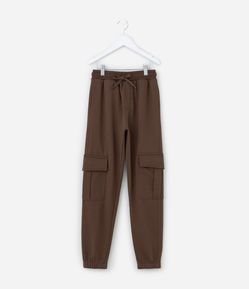 Calça Infantil em Moletom com Bolso Cargo - Tam 5 a 14 Anos