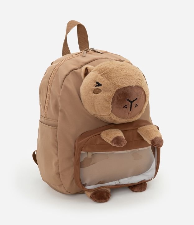 Mochila Infantil com Bordado de Capivara Interativo - Tam Único