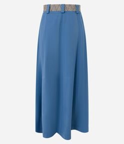 Saia Evasê Midi em Viscose com Cinto de Ráfi