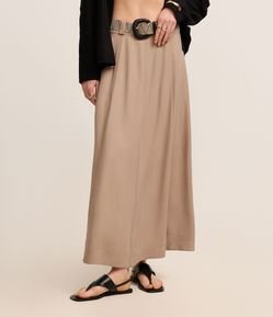 Saia Evasê Midi em Viscose com Cinto de Ráfi