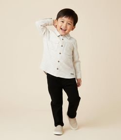 Camisa Infantil em Flanela com Estampa Quadriculada - Tam 1 a 6 Anos