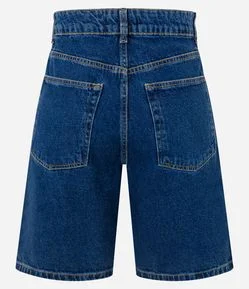 Bermuda Regular em Jeans com Cintura Alta