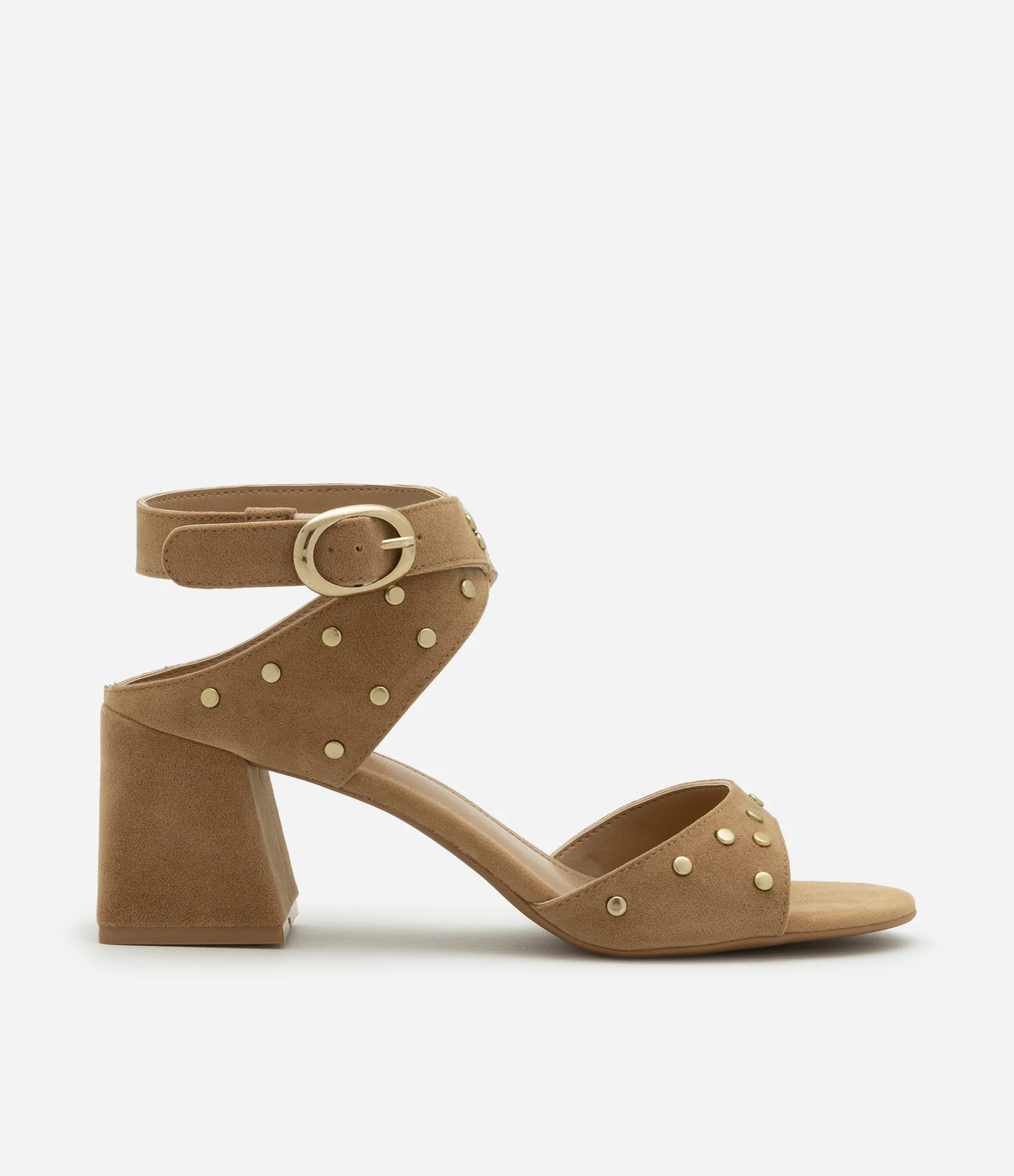 Sandália em Material Sintético com Tachinhas Aplicadas Marrom 1