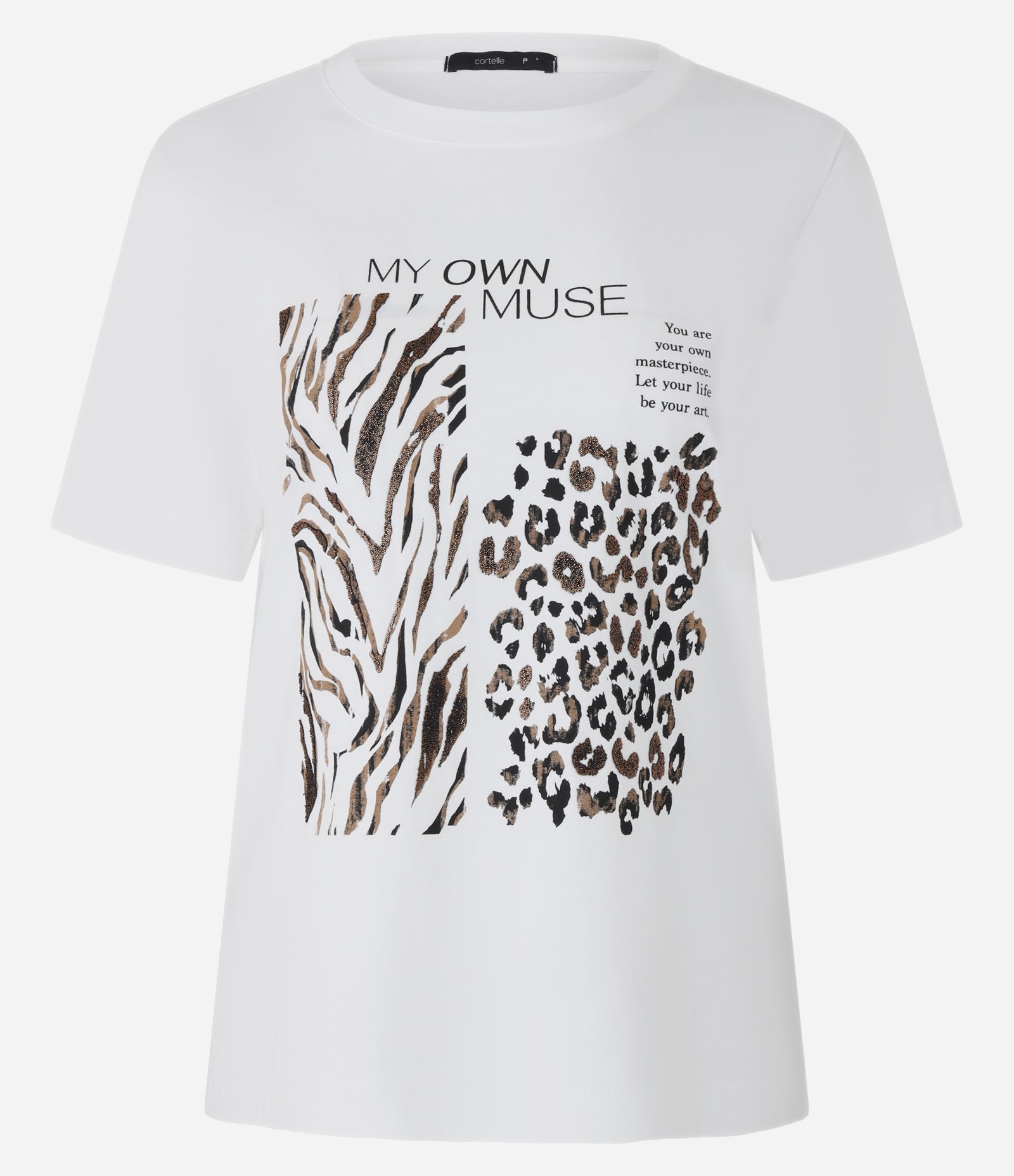 Camiseta em Algodão com Estampa Zebra e Onça Branco 5