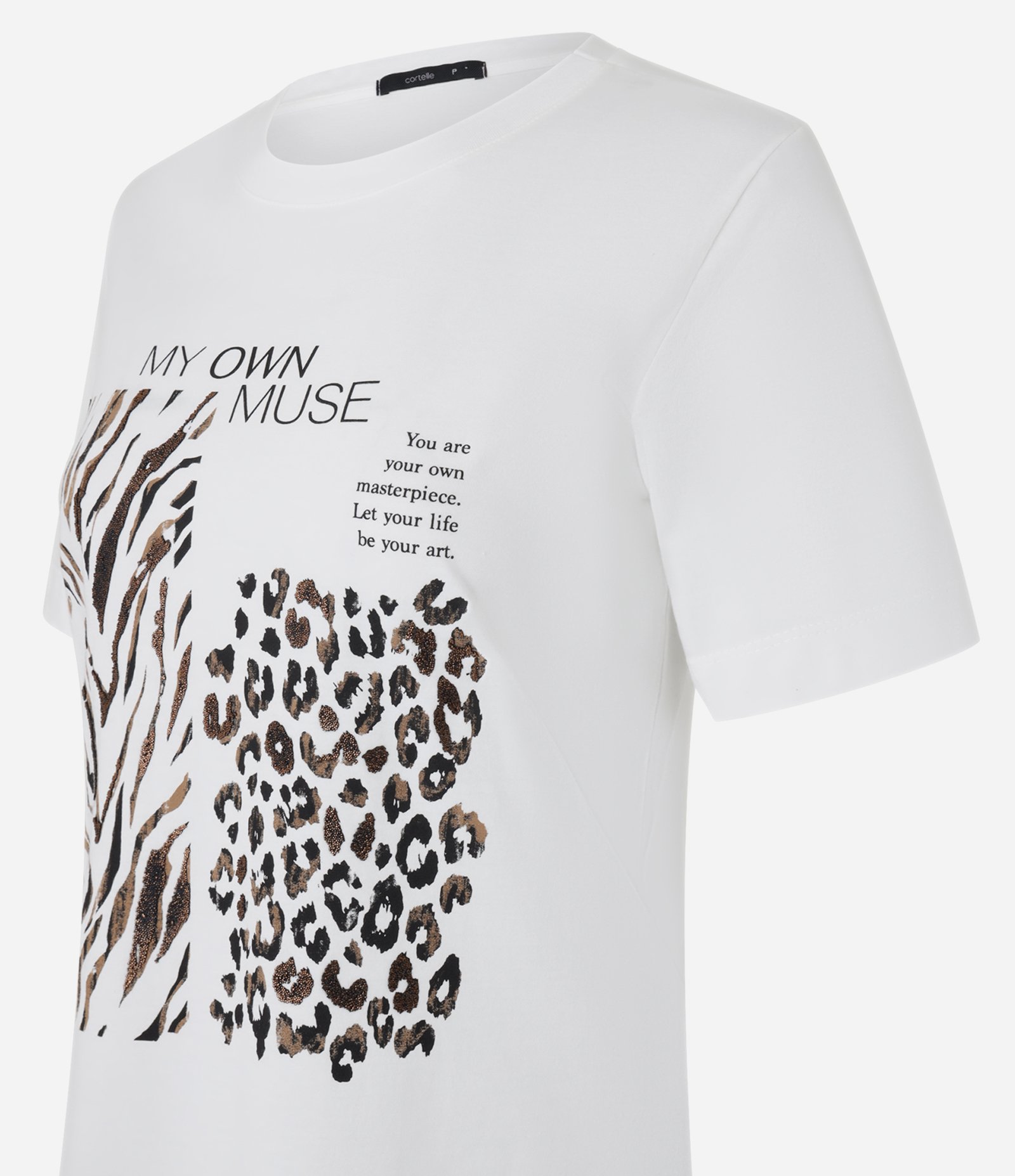 Camiseta em Algodão com Estampa Zebra e Onça Branco 6
