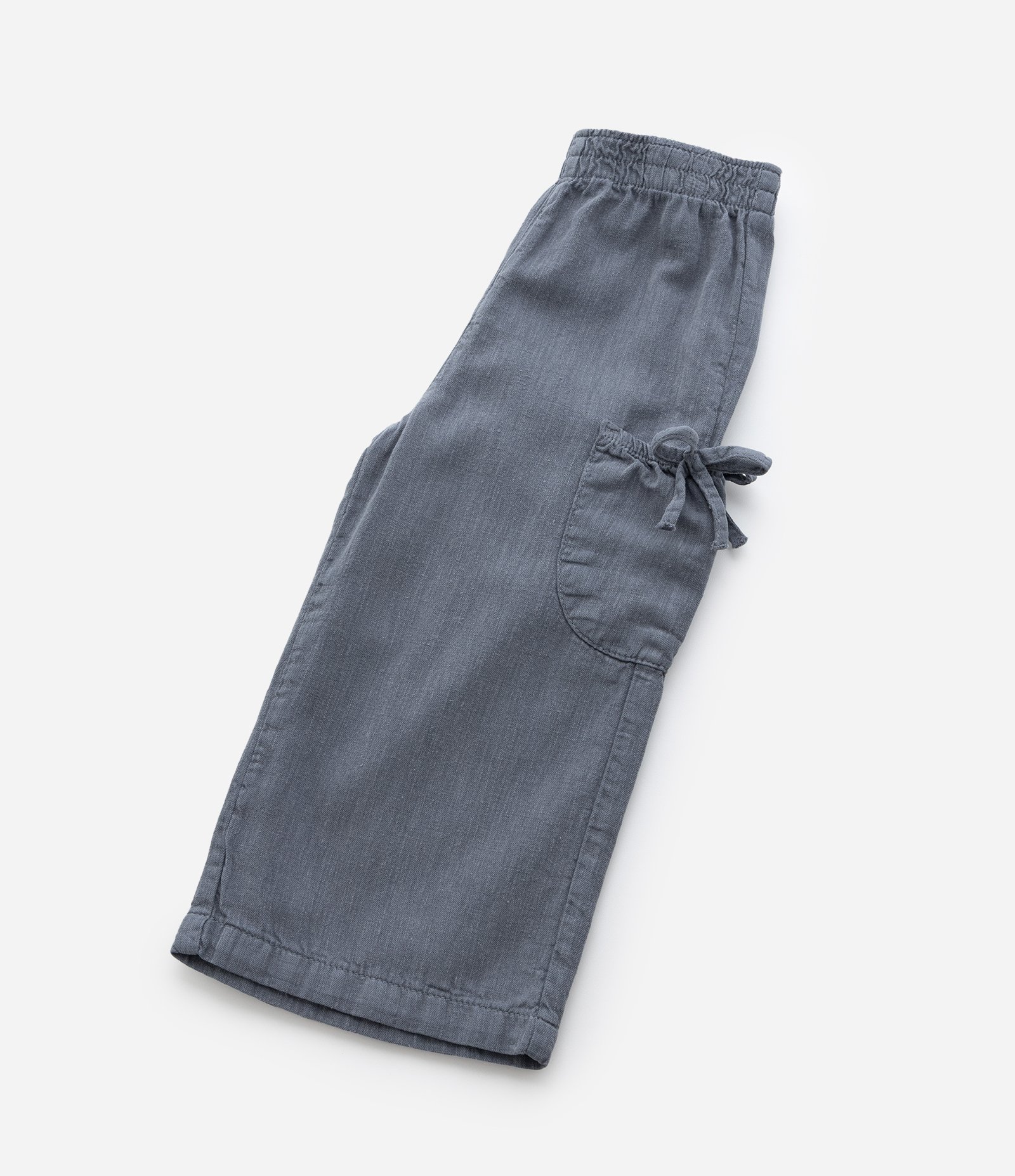Calça Wide Leg Infantil com Bolsinhos e Laços - Tam 1 a 6 Anos Cinza 5