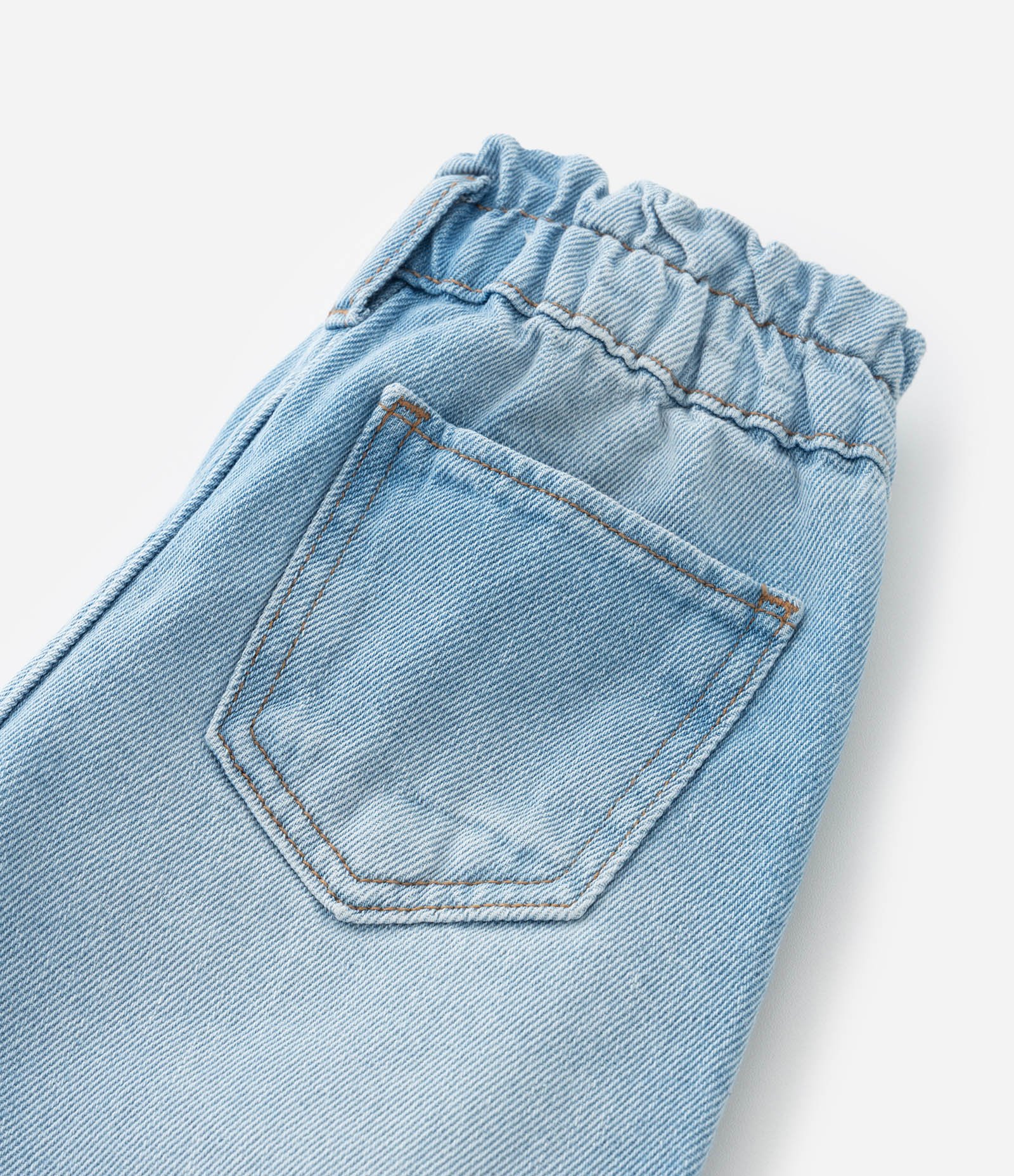 Calça Wide Leg Infantil em Jeans com Barra Dobrada - Tam 1 a 6 Anos Azul 6