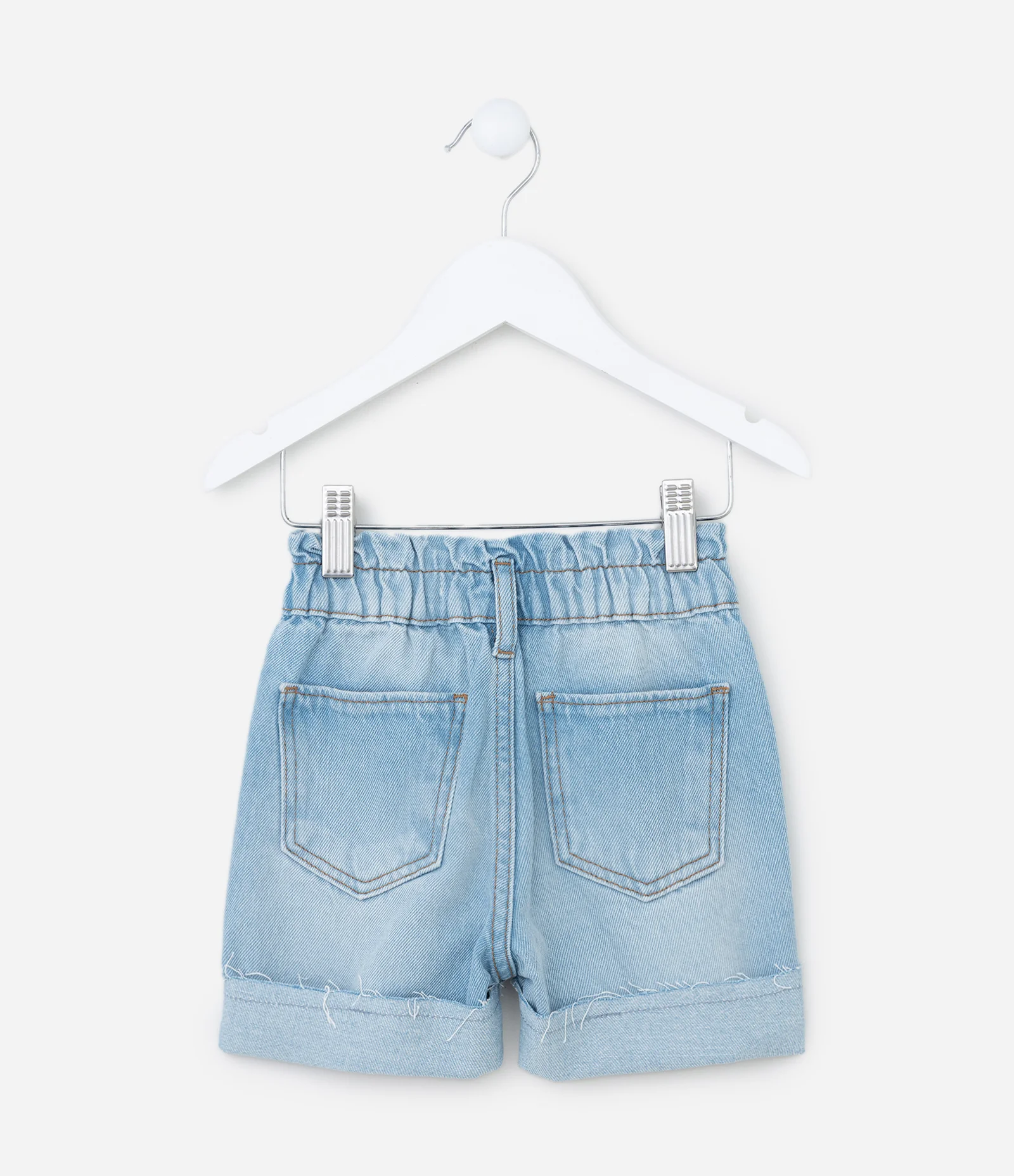 Short Infantil em Jeans com Barra Dobrada - Tam 1 a 6 Anos Azul 2