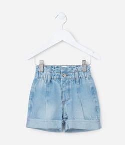 Short Infantil em Jeans com Barra Dobrada - Tam 1 a 6 Anos