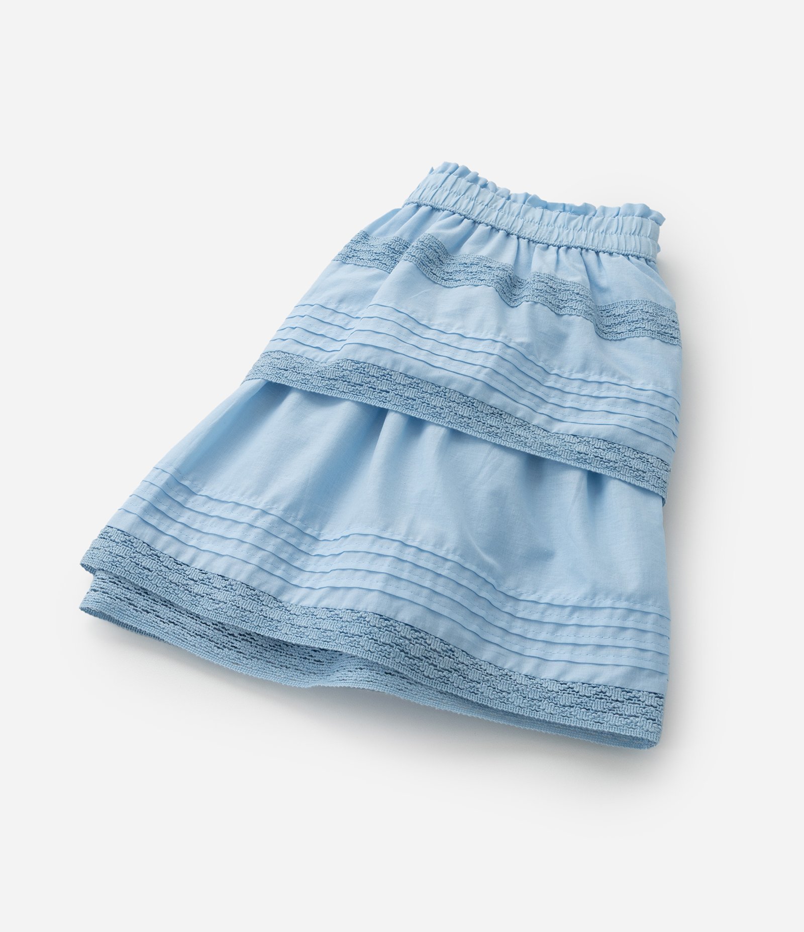 Saia Infantil em Tricoline com Camadas - Tam 5 a 14 Anos Azul 5