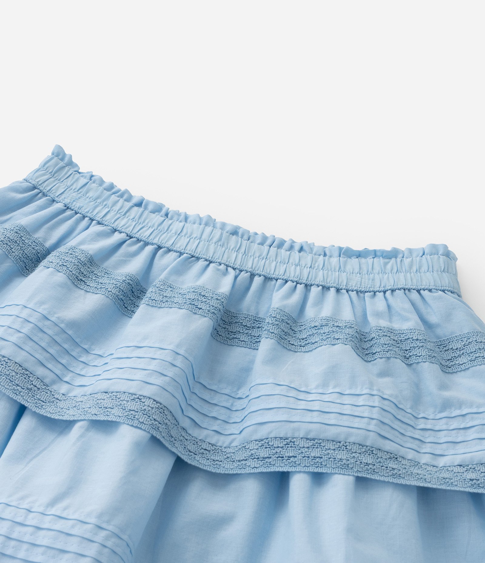 Saia Infantil em Tricoline com Camadas - Tam 5 a 14 Anos Azul 6