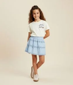 Saia Infantil em Tricoline com Camadas - Tam 5 a 14 Anos