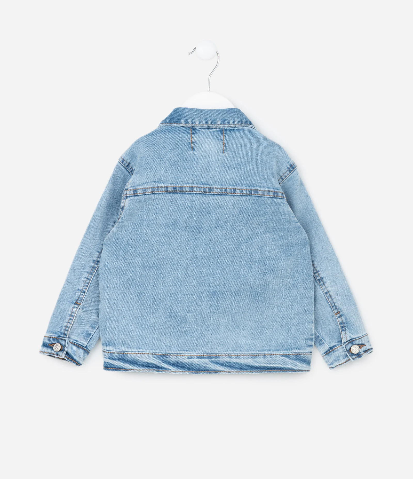 Jaqueta Infantil em Jeans Básica com Bolsinhos - Tam 1 a 6 Anos Azul 2