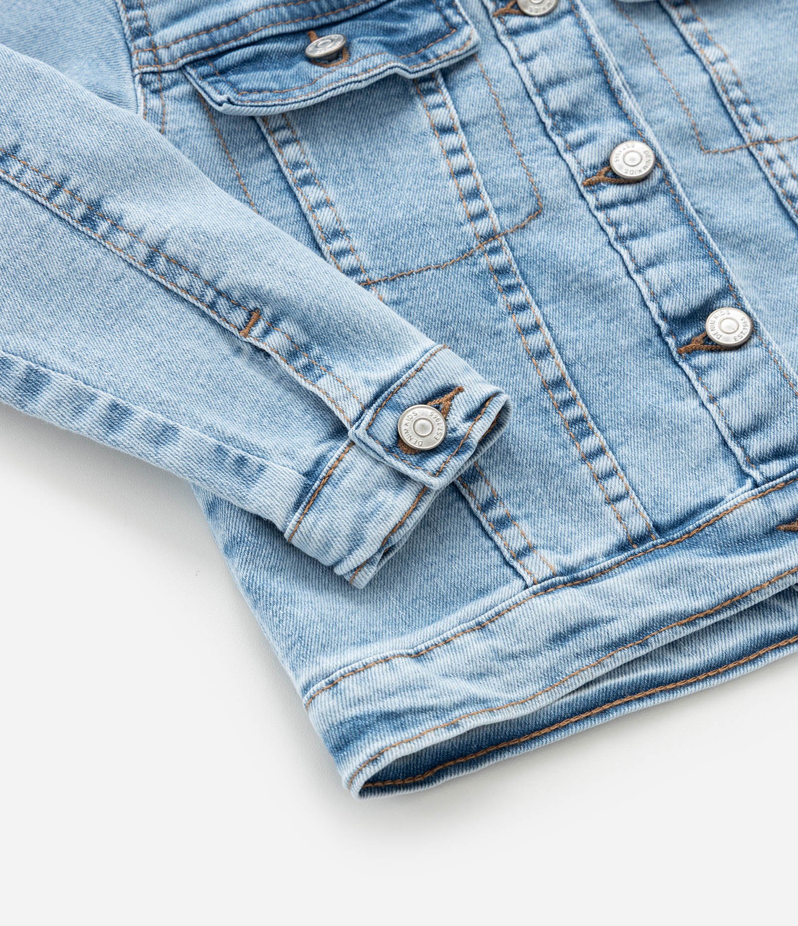 Jaqueta Infantil em Jeans Básica com Bolsinhos - Tam 1 a 6 Anos Azul 5
