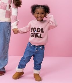 Calça Infantil em Jeans com Bordado Floral - Tam 1 a 6 Anos