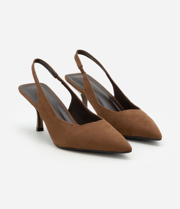 Sapato Scarpin Slingback com Bico Fino