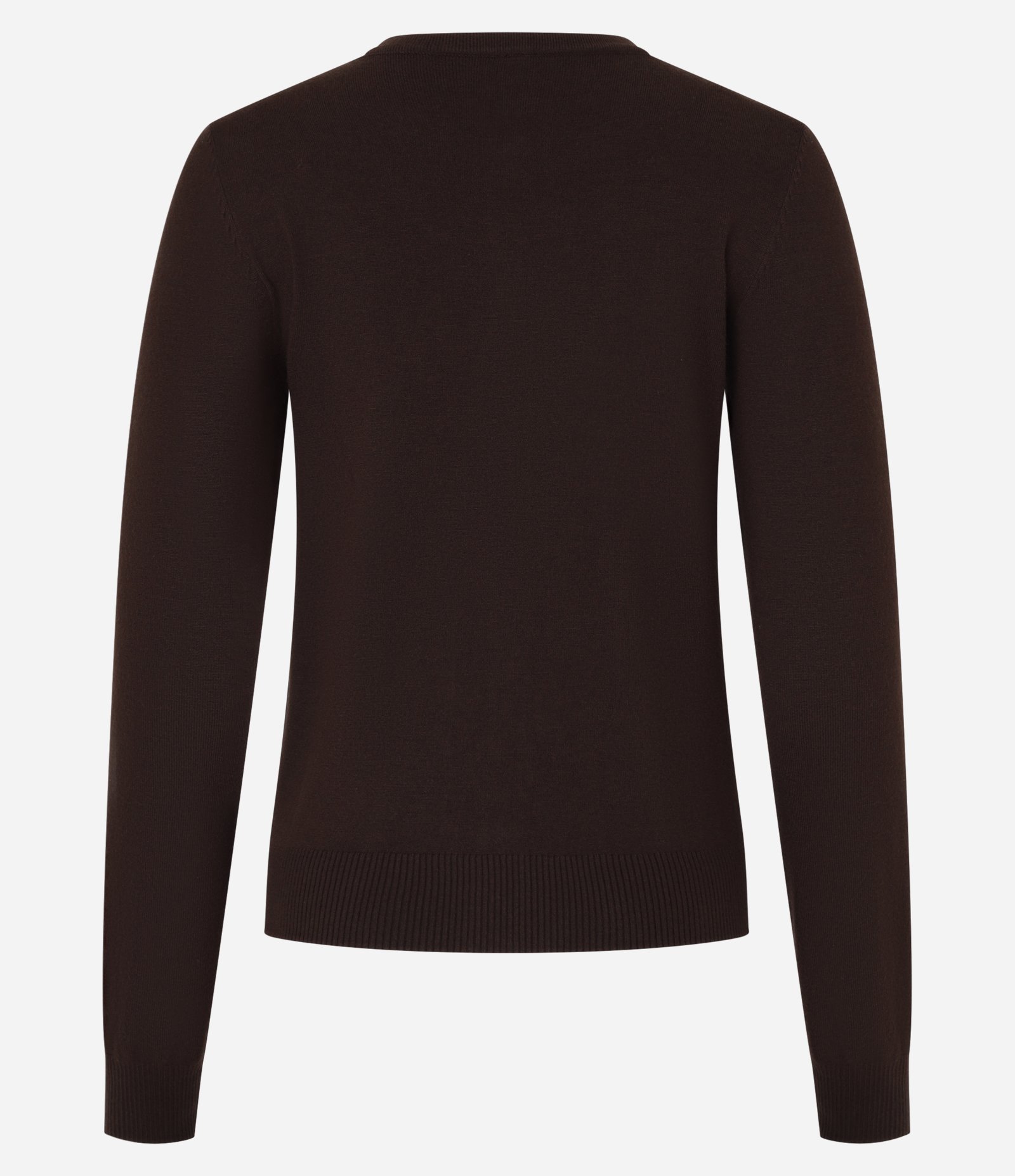 Cardigan Básico em Tricô com Gola redonda Marrom 5