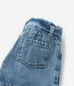 Short Infantil em Jeans com Faixa para Amarração - Tam 1 a 6 Anos