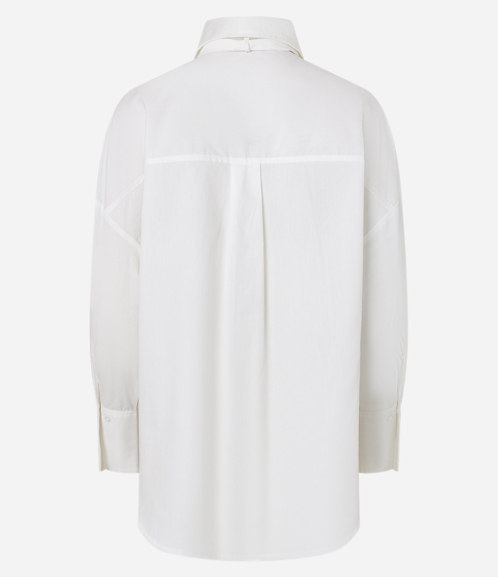 Camisa em Tricoline com Gola Laço e Branco 6