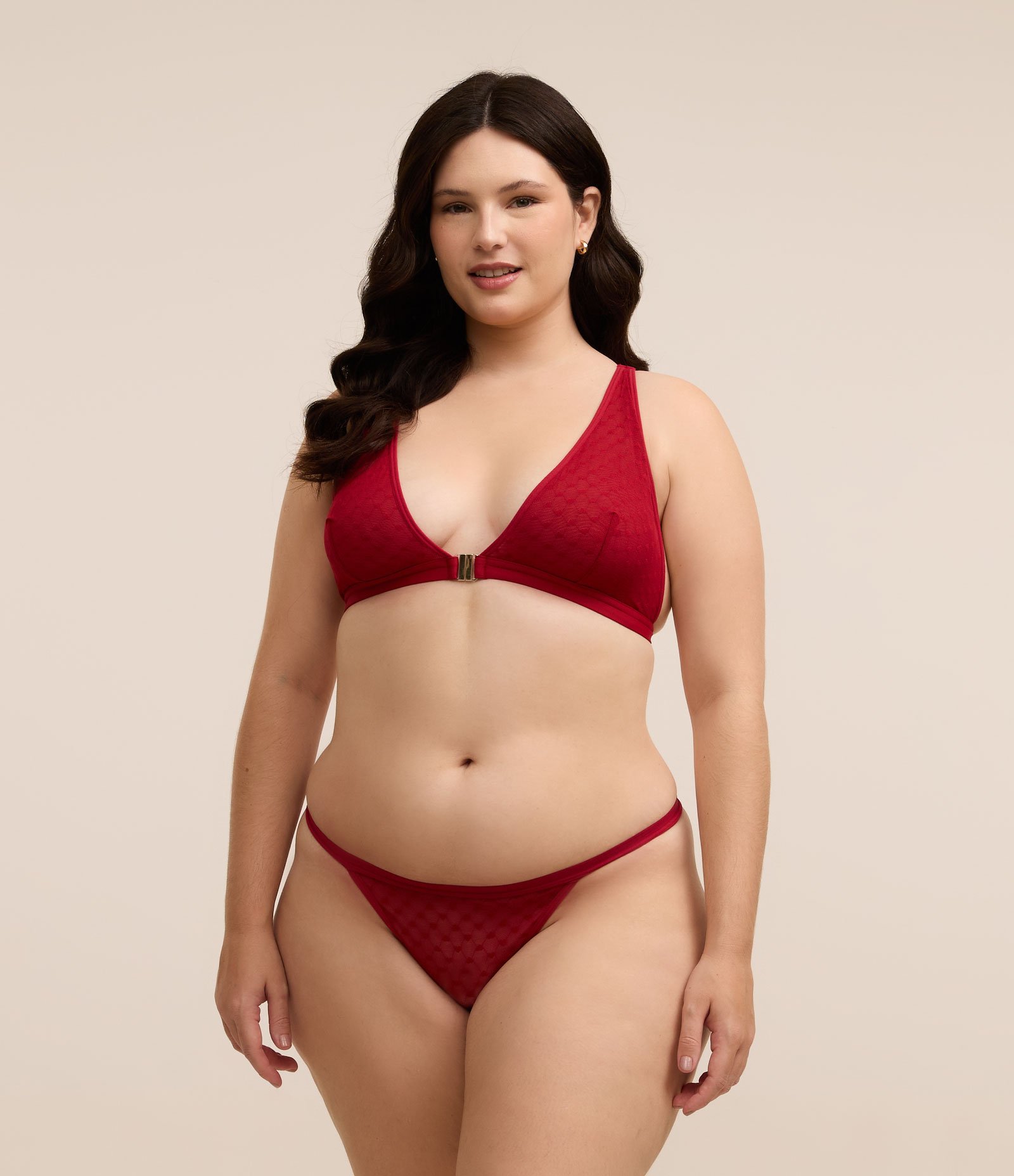Sutiã Triangulo em Tule Coração Sem Bojo Curve & Plus Size Vermelho 2