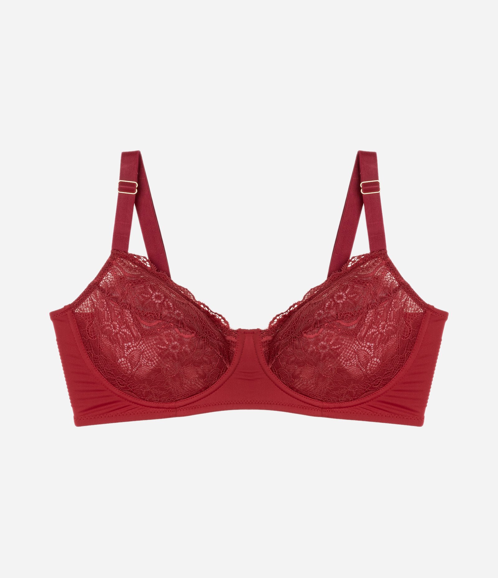 Sutiã Meia Taça em Renda com Aro Curve e Plus Size Vermelho 5