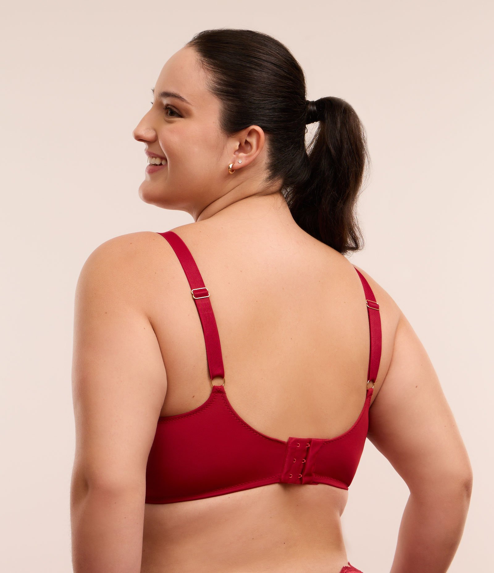 Sutiã Meia Taça em Renda com Aro Curve e Plus Size Vermelho 4