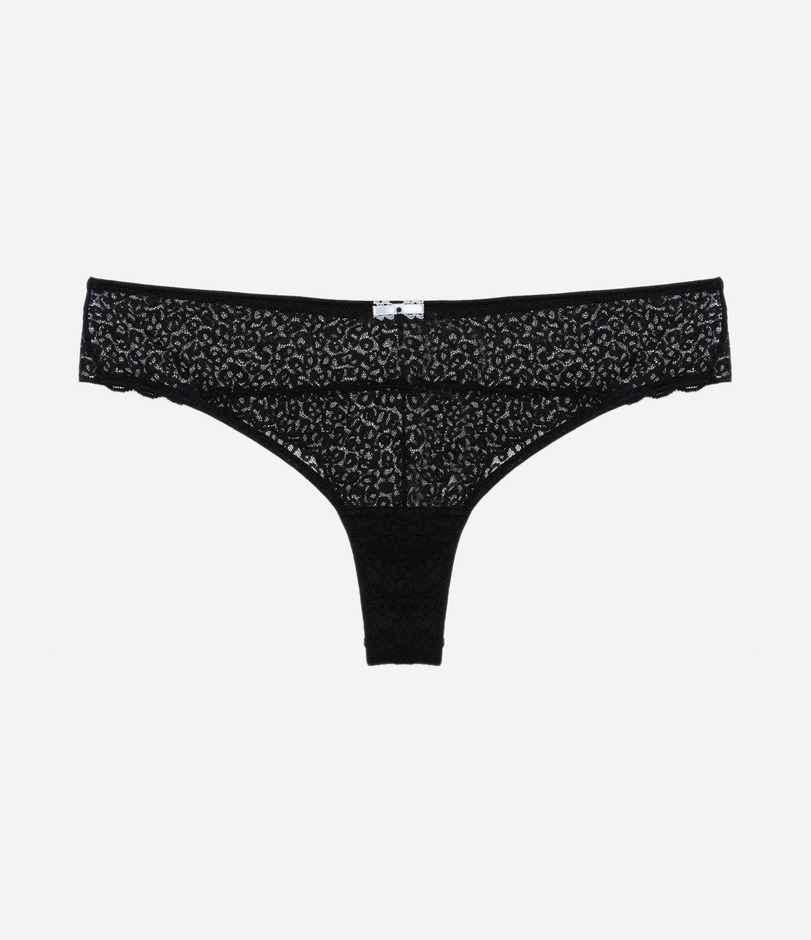 Calcinha Biquíni com Renda e Animal Print Curve & Plus Size Preto 4