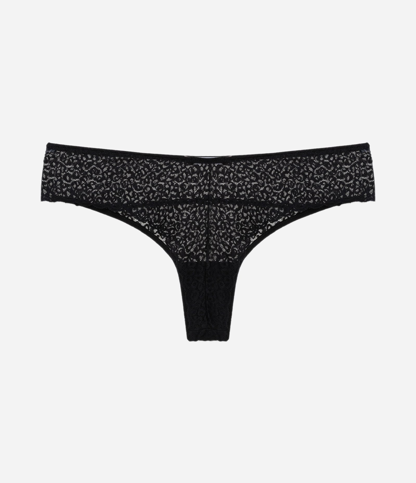 Calcinha Biquíni com Renda e Animal Print Curve & Plus Size Preto 5