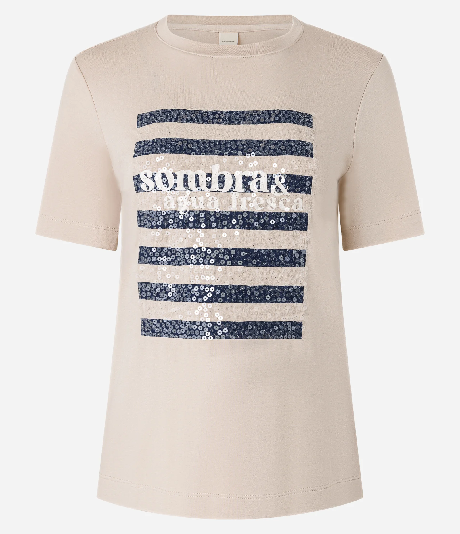 Blusa T-shirt em Algodão com Estampa Sombra & Água Fresca Bege 1