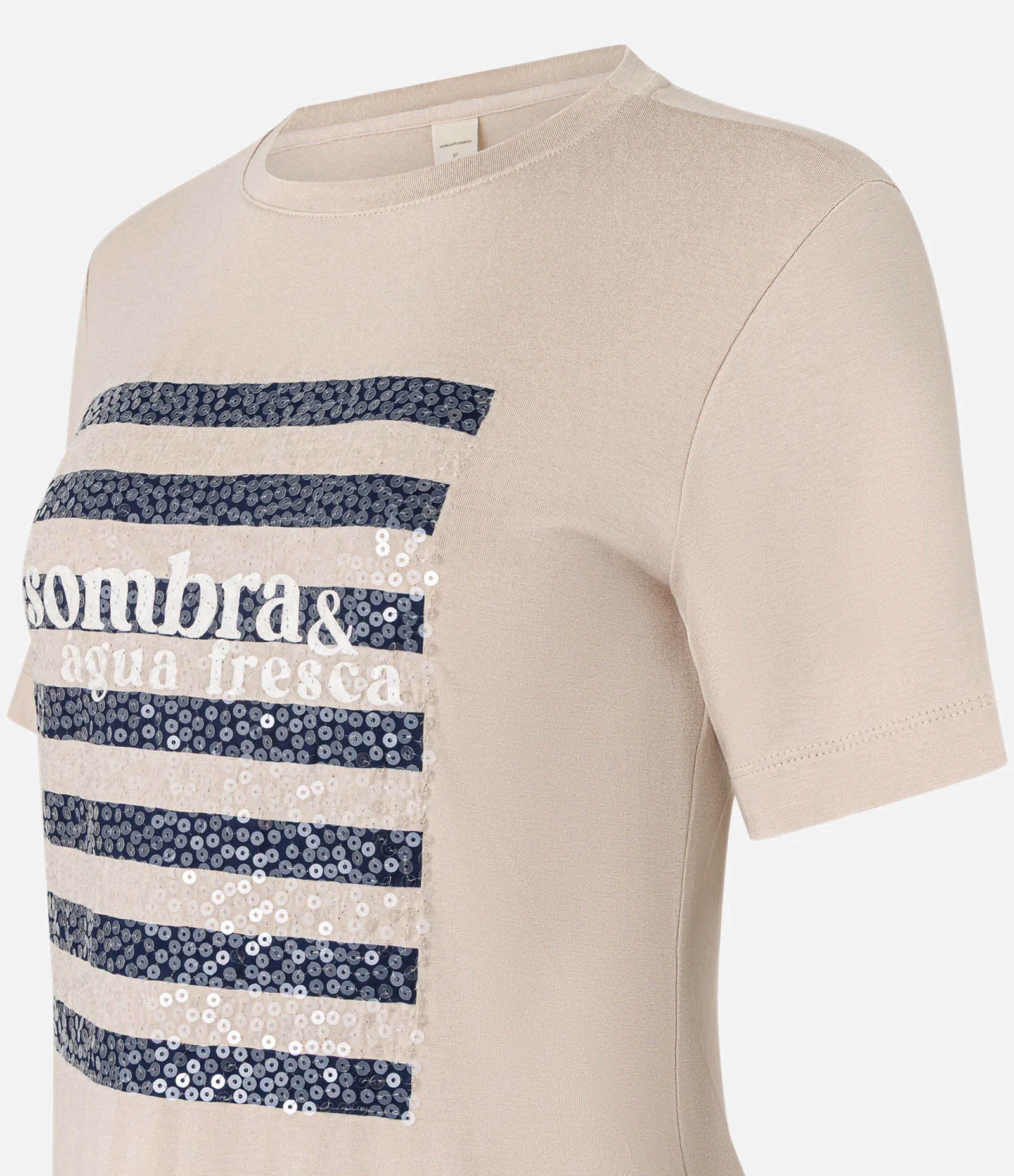 Blusa T-shirt em Algodão com Estampa Sombra & Água Fresca Bege 2