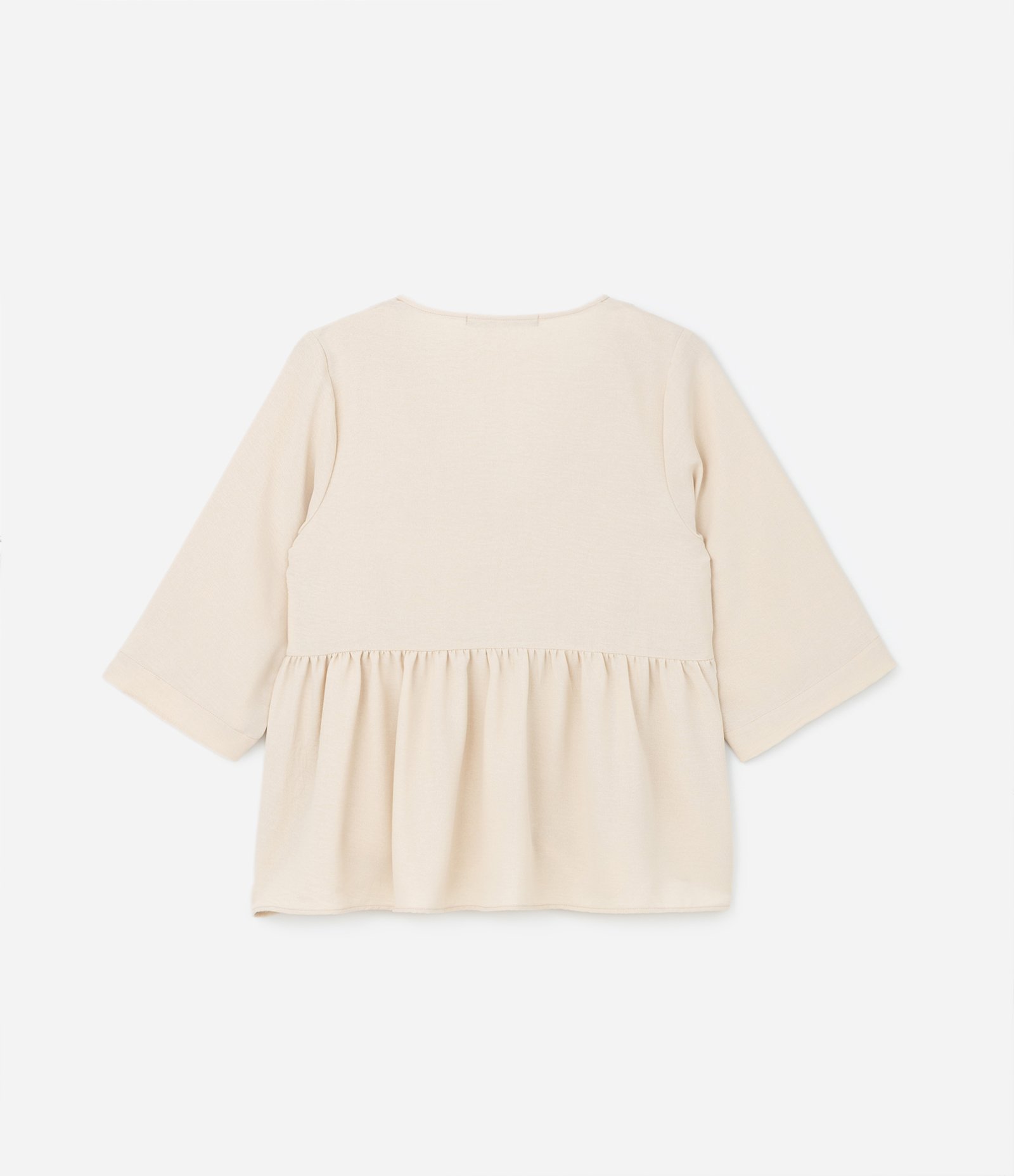 Blusa em Crepe com Detalhes e Manga 3/4 Curve & Plus Size Bege 6