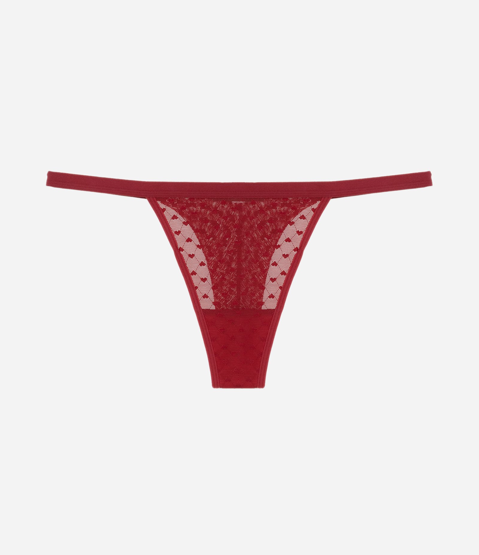 Calcinha String em Tule com Coração Curve & Plus Size Vermelho 5