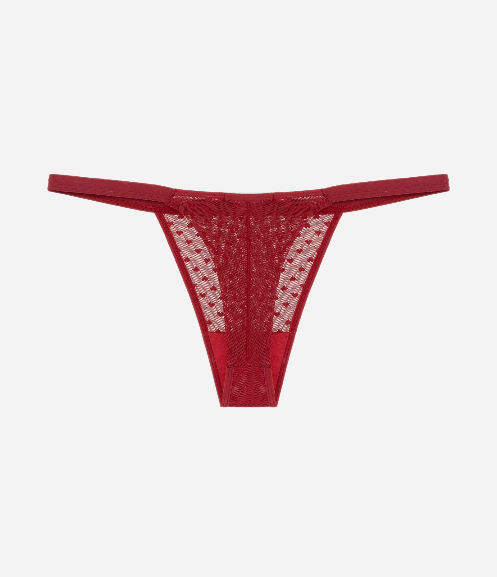 Calcinha String em Tule com Coração Curve & Plus Size Vermelho 6