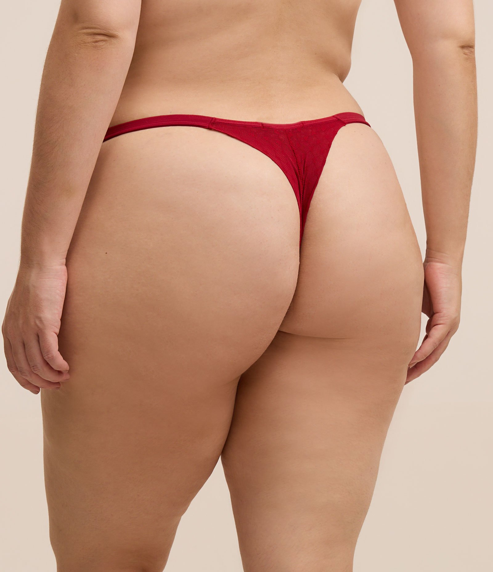 Calcinha String em Tule com Coração Curve & Plus Size Vermelho 3