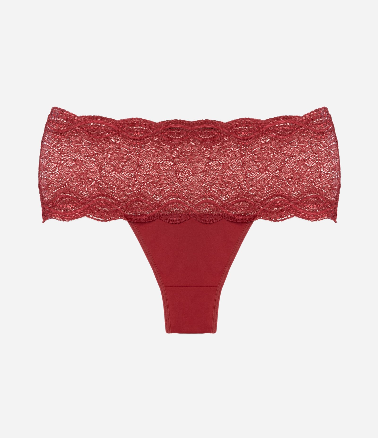 Calcinha Caleçon em Renda Curve & Plus Size Vermelho 5