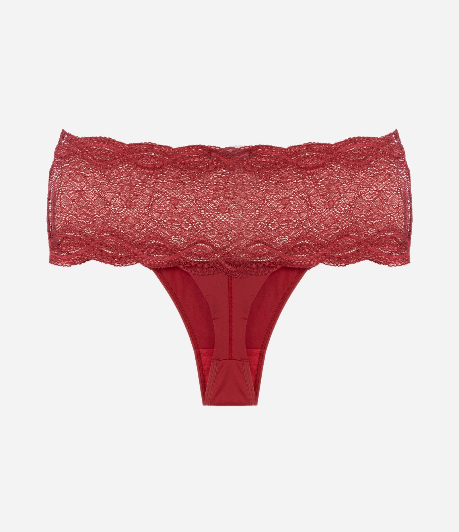 Calcinha Caleçon em Renda Curve & Plus Size Vermelho 6