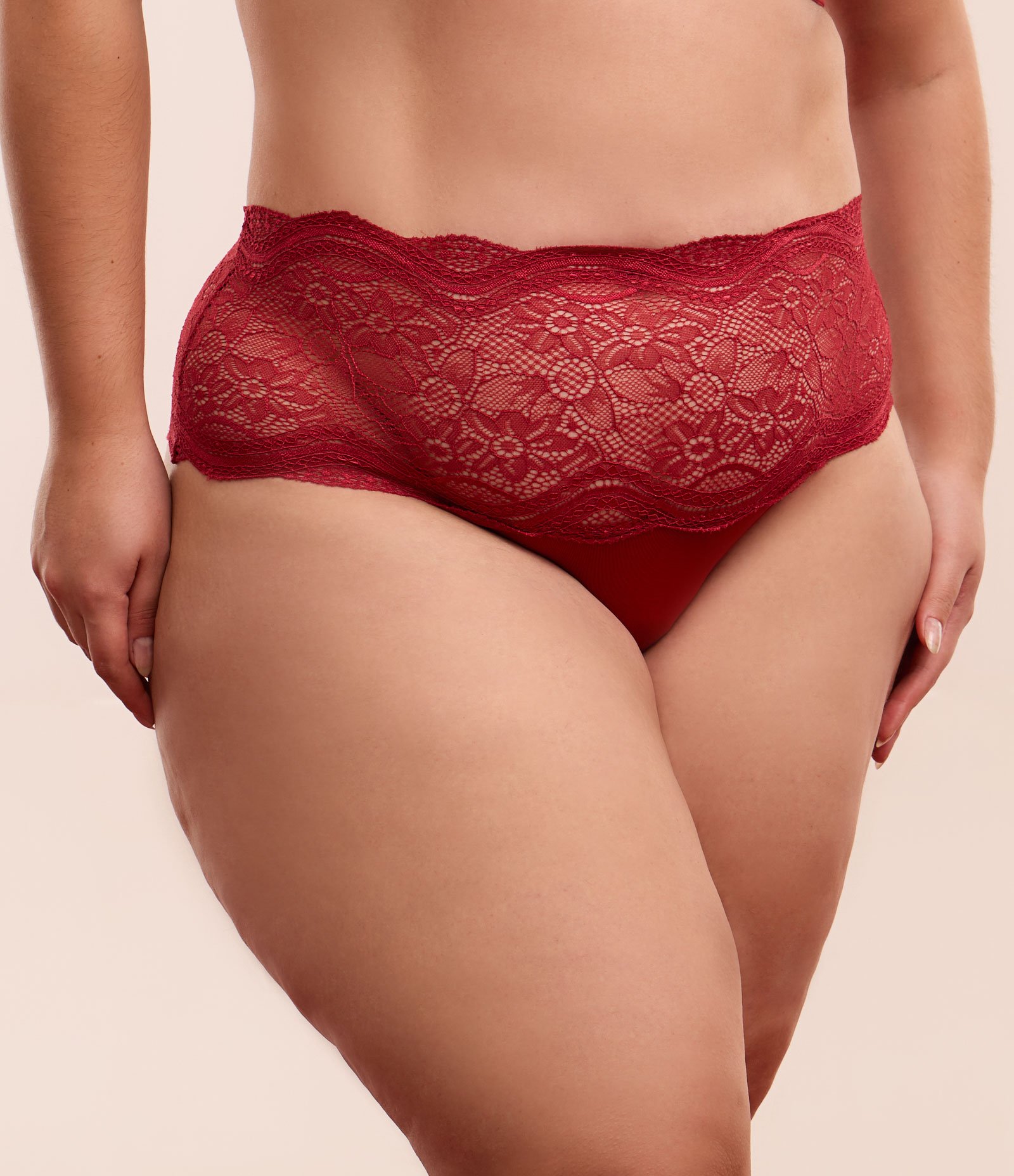 Calcinha Caleçon em Renda Curve & Plus Size Vermelho 2