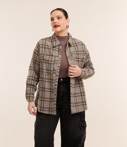 Camisa Flanela Xadrez com Bolso Curve & Plus Size
