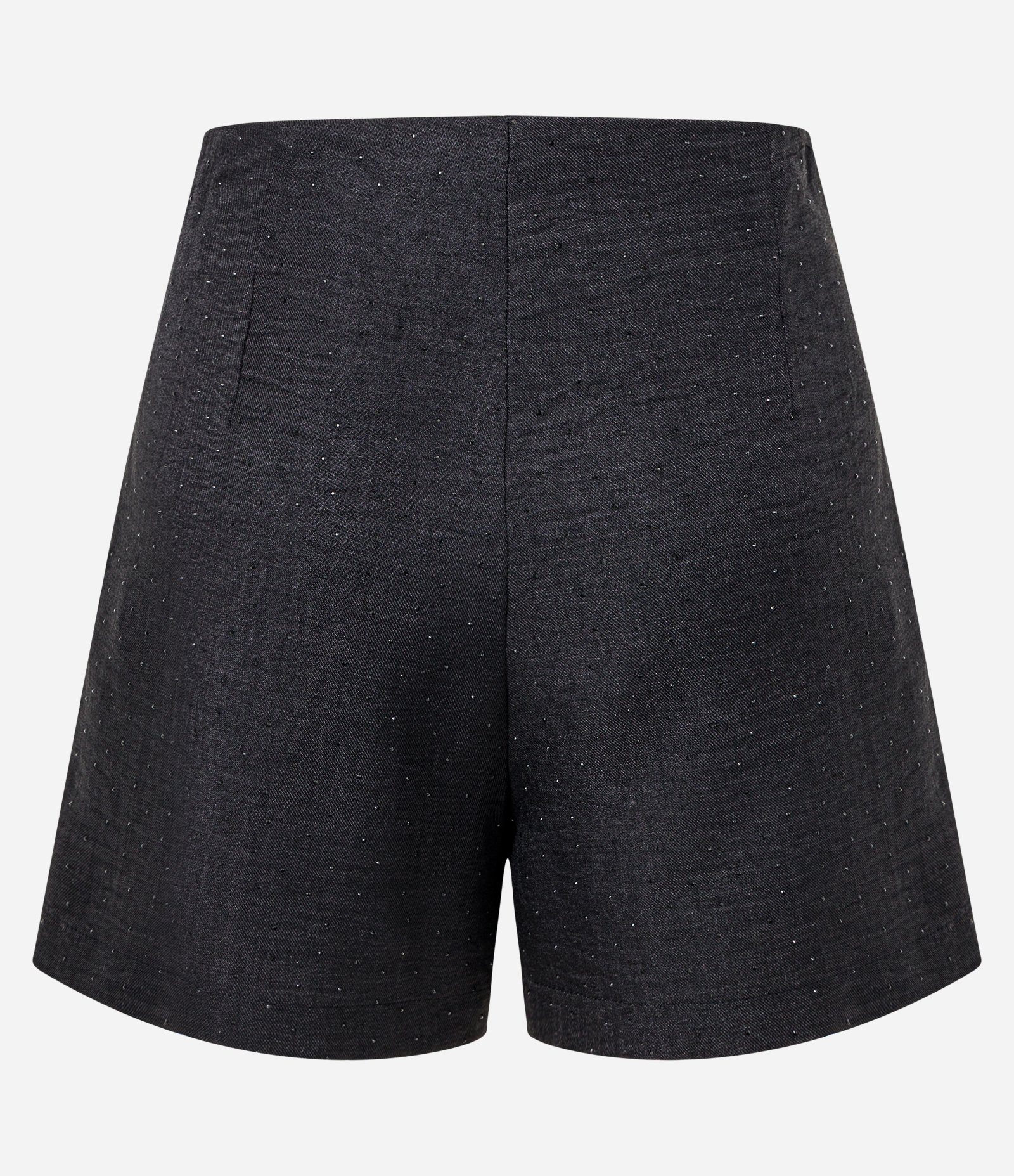 Short Saia em Crepe com Transpasse e Brilhos Preto 3