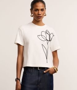 Blusa em Algodão com Bordado Floral